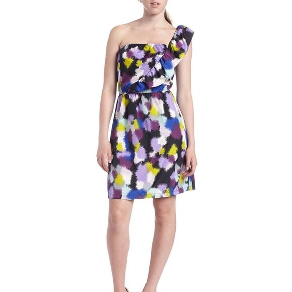 Roxy Dresses & Skirts - NWT Roxy "Train Journey" One-Shoulder Ruffle Mini Dress - Multicolor, Size Med